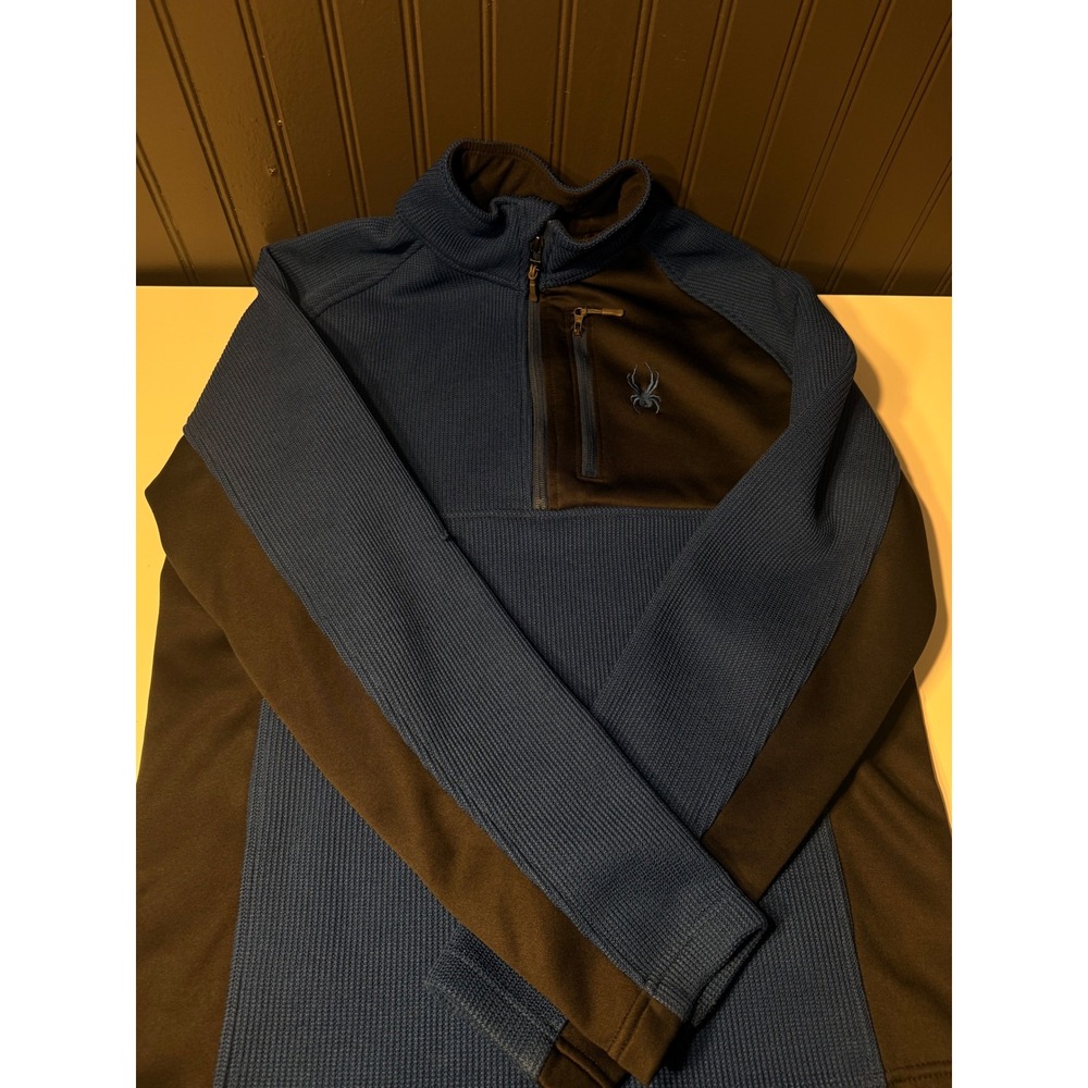 Spyder Men's Half Zip Sweater Gait Knit Pullover Jacket M Blue